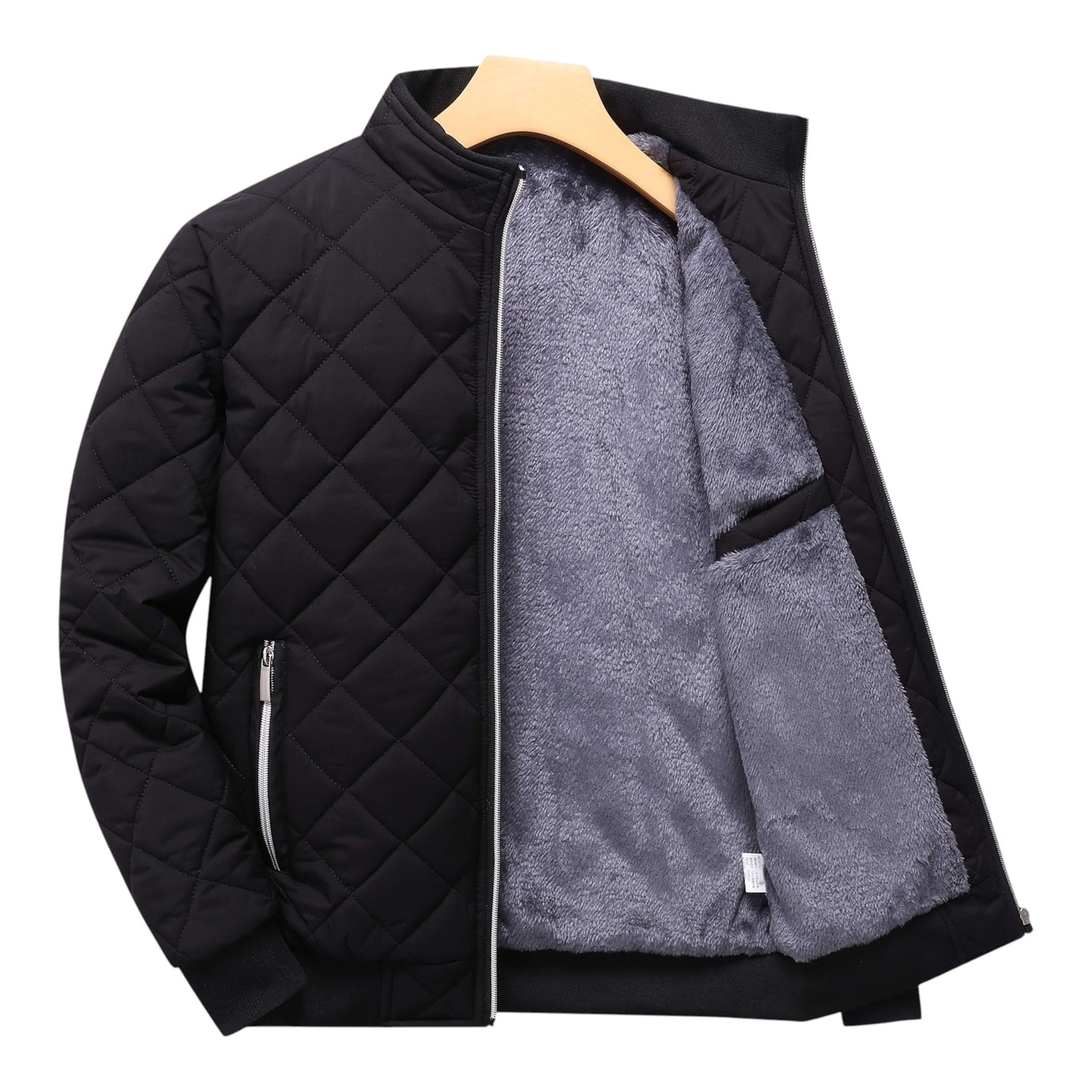 CHAQUETA DE FORRO POLAR A ROMBOS