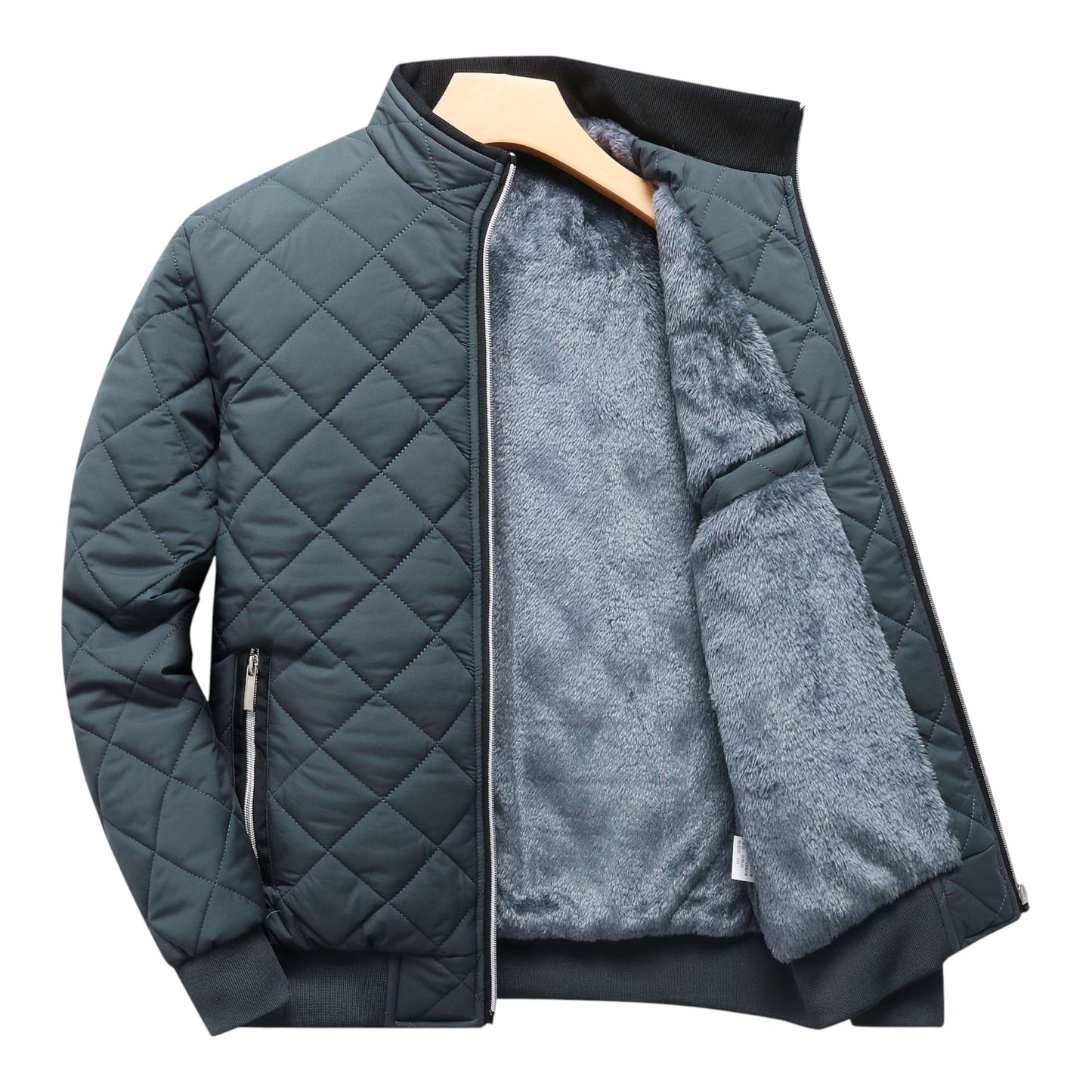 CHAQUETA DE FORRO POLAR A ROMBOS
