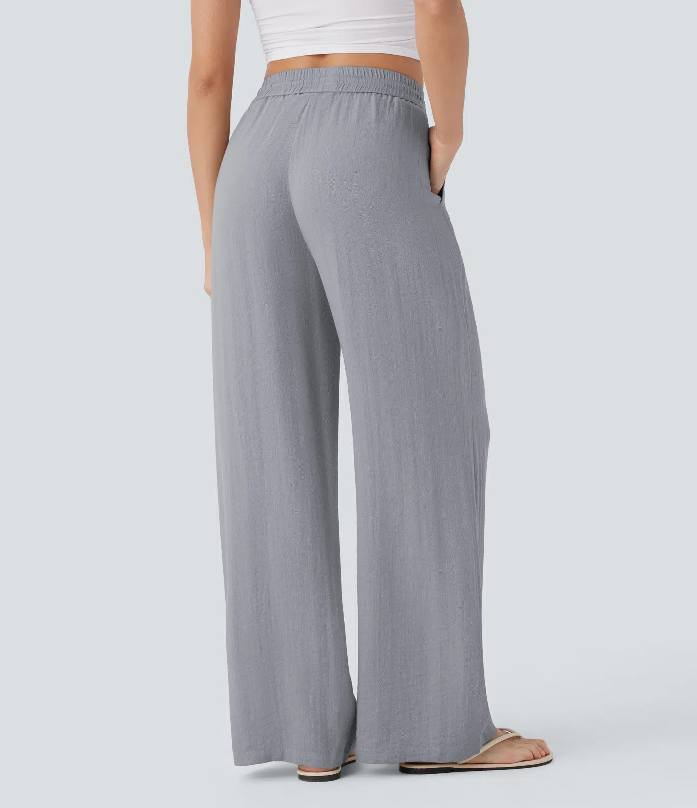 Elena™ | Pantalón Palazzo de Lino Cintura Alta