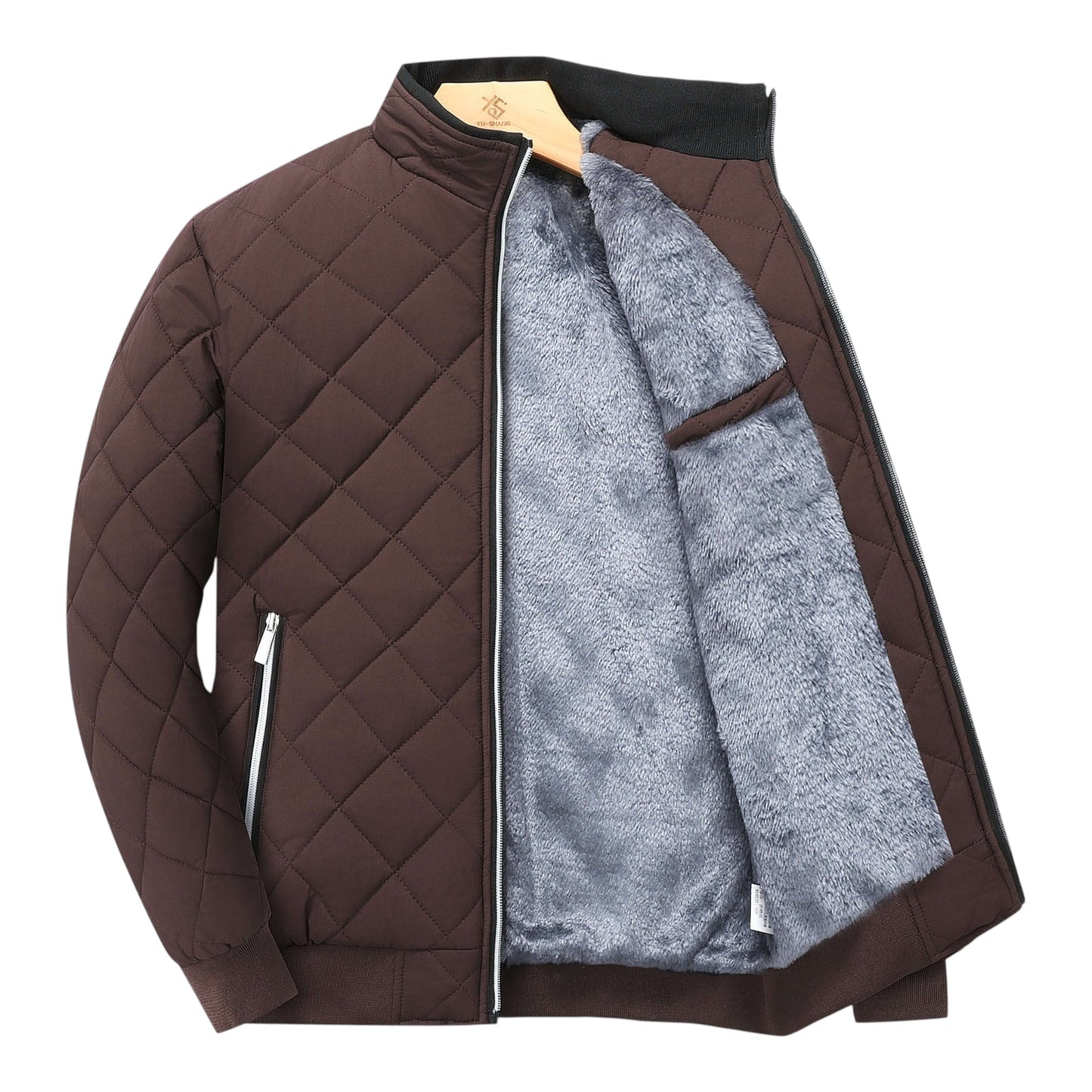 CHAQUETA DE FORRO POLAR A ROMBOS