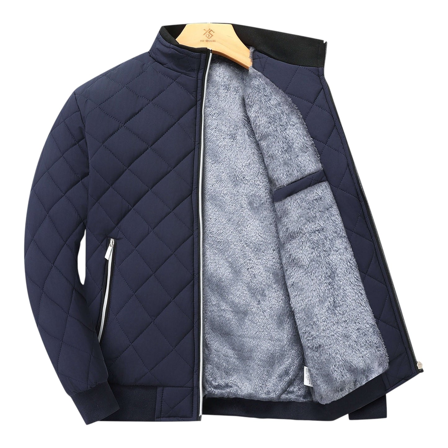 CHAQUETA DE FORRO POLAR A ROMBOS