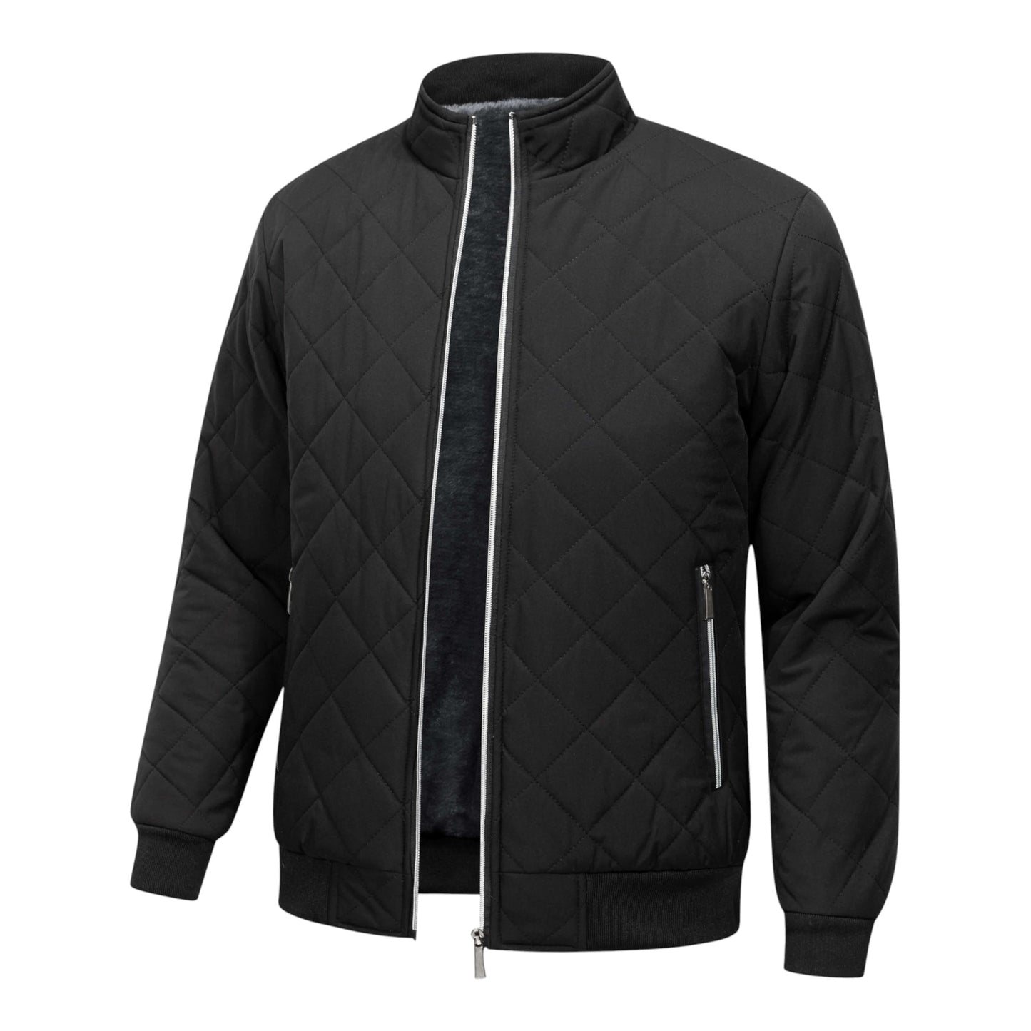 CHAQUETA DE FORRO POLAR A ROMBOS