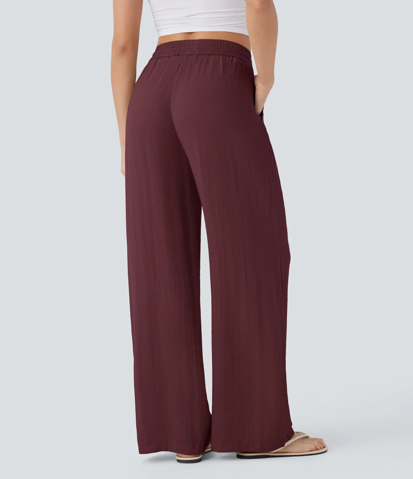 Elena™ | Pantalón Palazzo de Lino Cintura Alta