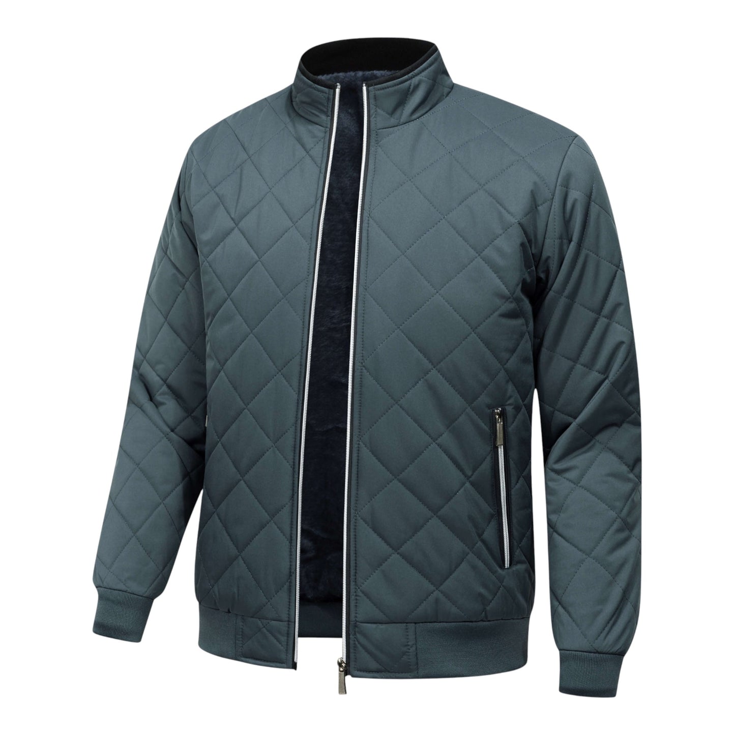 CHAQUETA DE FORRO POLAR A ROMBOS