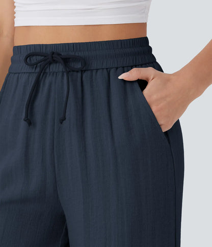 Elena™ | Pantalón Palazzo de Lino Cintura Alta
