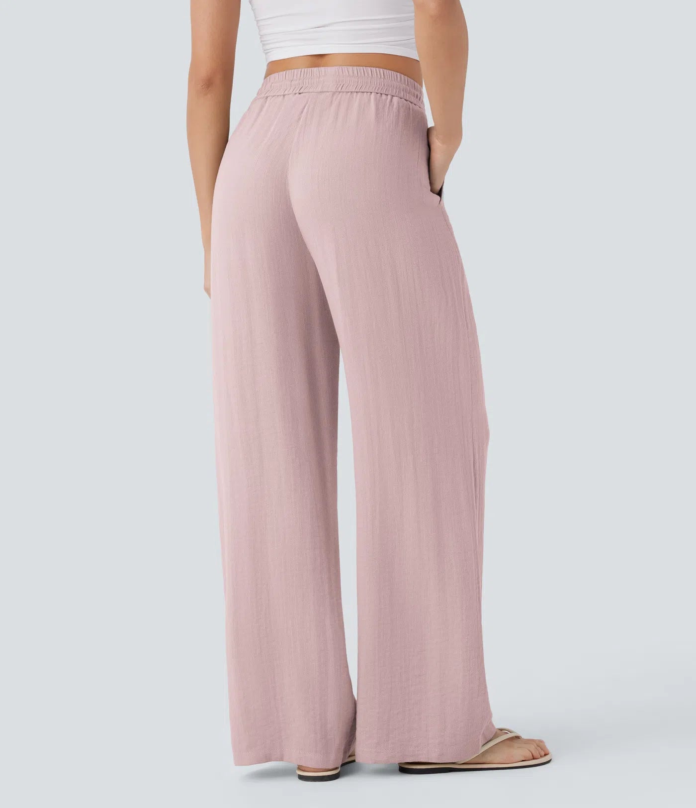 Elena™ | Pantalón Palazzo de Lino Cintura Alta