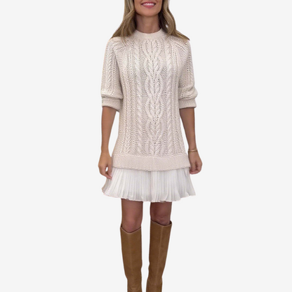 Zorina™ | Vestido De Punto Con Falda Plisada