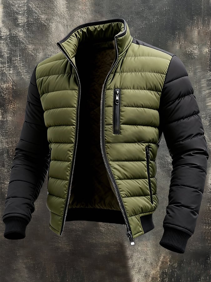 CHAQUETA ACOLCHADA CON CREMALLERA, CORTE MODERNO