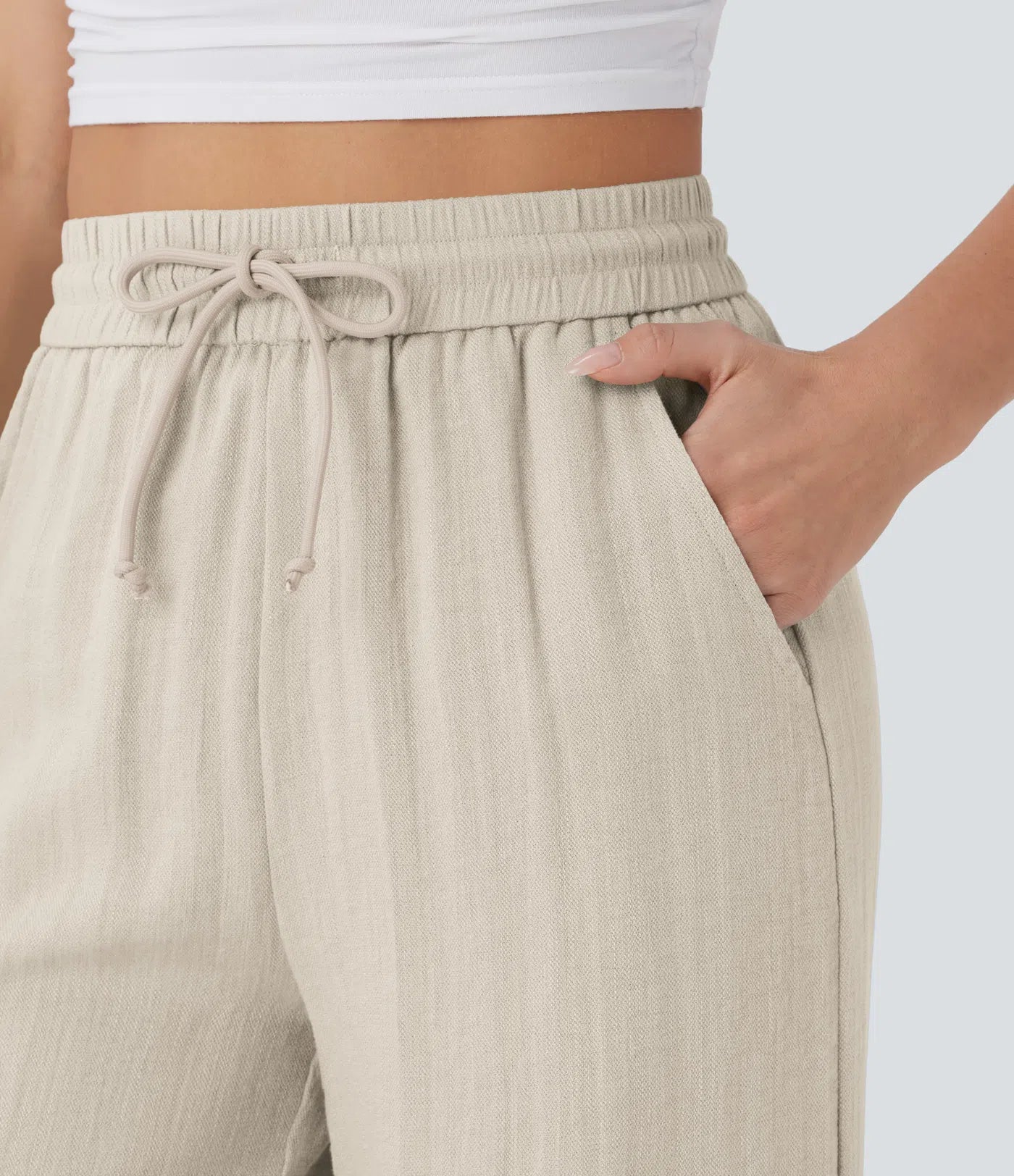 Elena™ | Pantalón Palazzo de Lino Cintura Alta