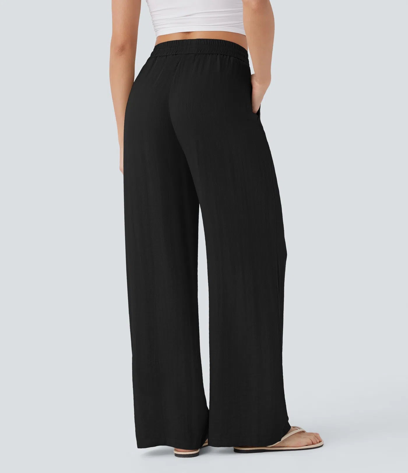 Elena™ | Pantalón Palazzo de Lino Cintura Alta