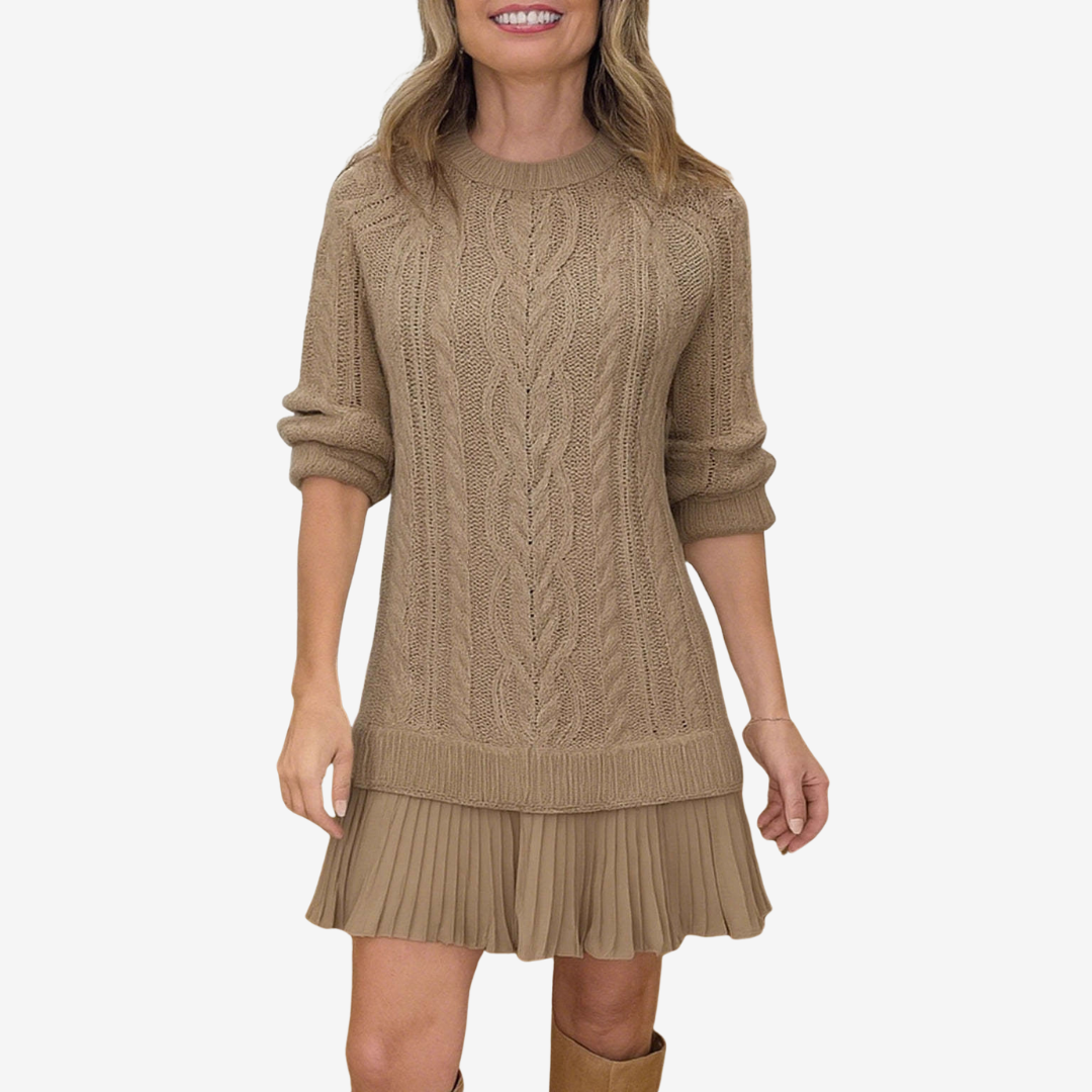 Zorina™ | Vestido De Punto Con Falda Plisada