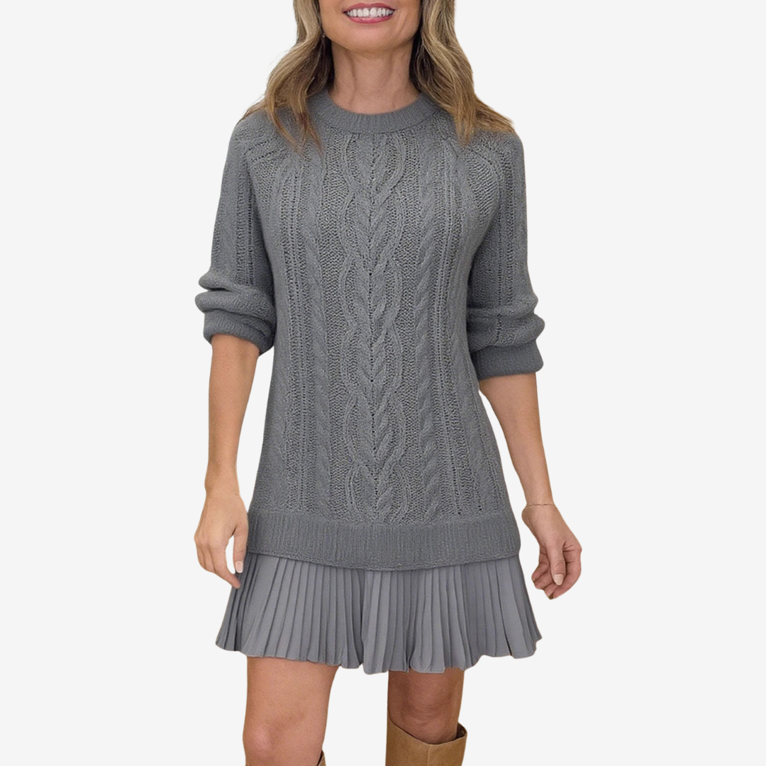 Zorina™ | Vestido De Punto Con Falda Plisada
