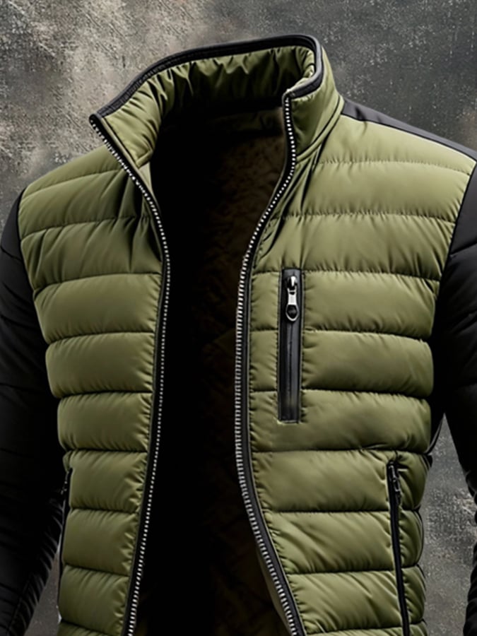 CHAQUETA ACOLCHADA CON CREMALLERA, CORTE MODERNO