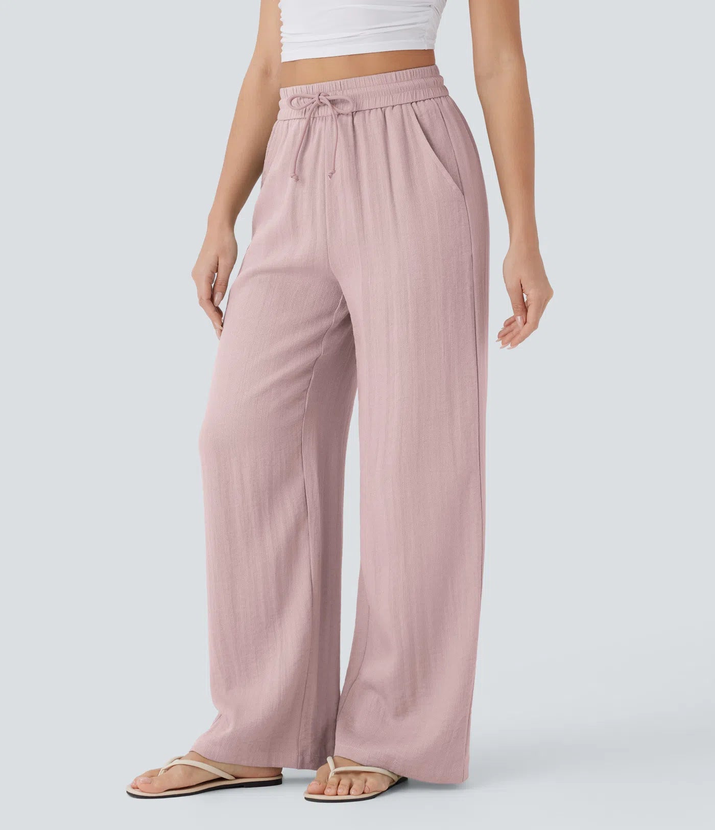 Elena™ | Pantalón Palazzo de Lino Cintura Alta