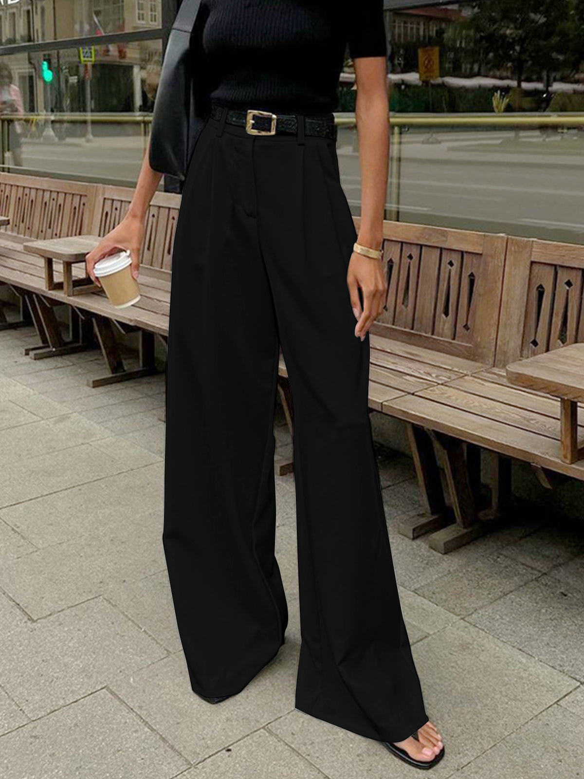 Victoria™ | Pantalón de Pierna Ancha Cintura Alta