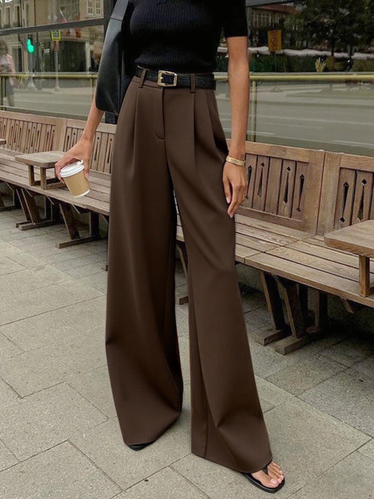 Victoria™ | Pantalón de Pierna Ancha Cintura Alta