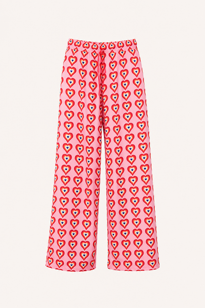 Nadine™ | Pantalón Palazzo Estampado de Corazones
