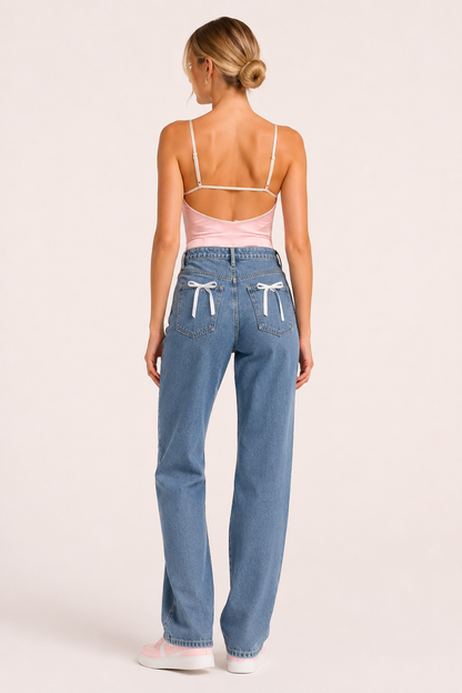 Lena™ | Vaqueros Tiro Alto Pierna Recta