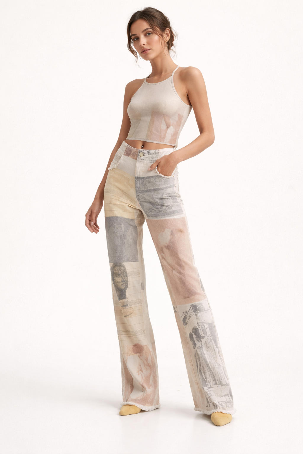 Grace™ | Pantalón Estampado Artístico Pierna Amplia