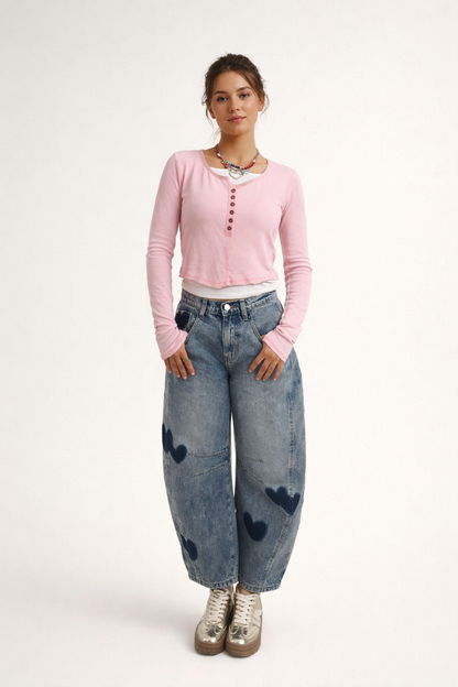 Elodie™ | Pantalón Vaquero con Corazones