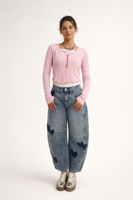 Elodie™ | Pantalón Vaquero con Corazones