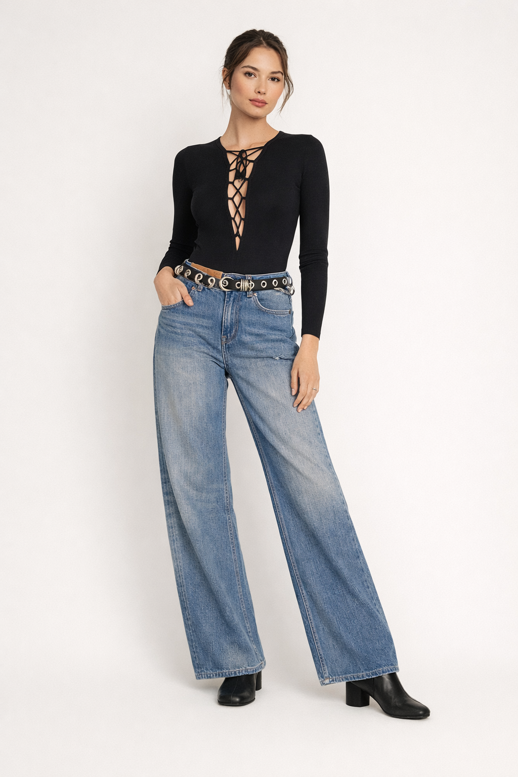 Margaux™ | Pantalón Vaquero de Pierna Amplia