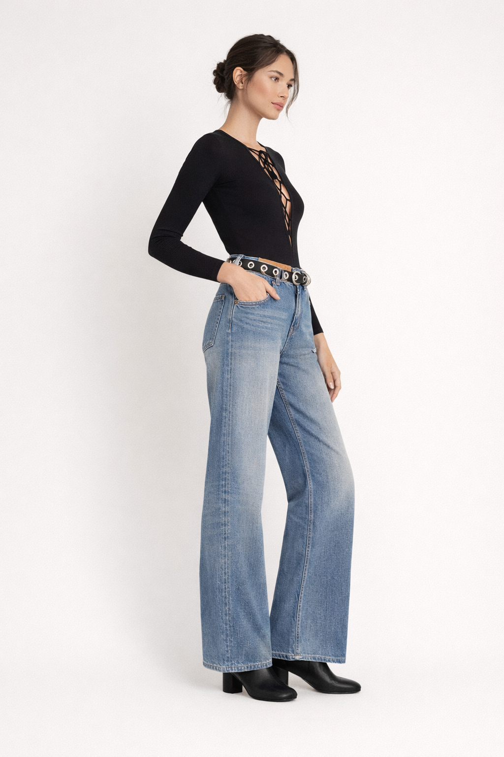 Margaux™ | Pantalón Vaquero de Pierna Amplia