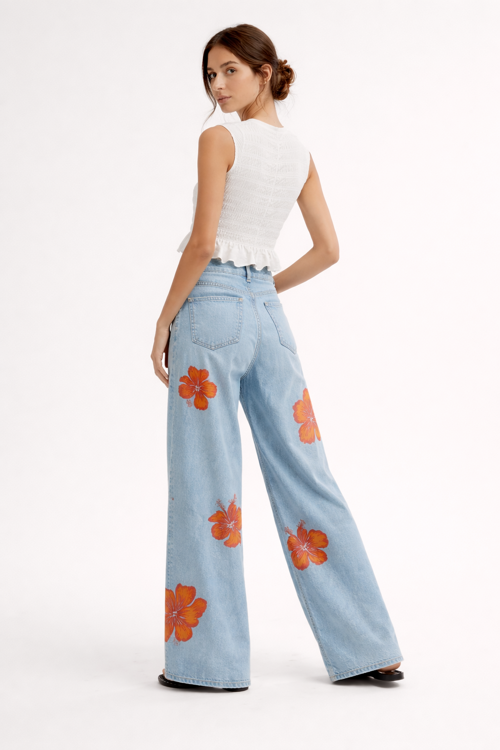 Colette™ | Pantalón Vaquero Estampado Floral