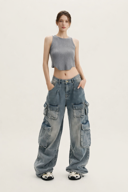 Gabriela™ | Jeans Cargo Multibolsillos