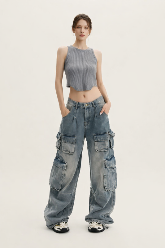 Gabriela™ | Jeans Cargo Multibolsillos