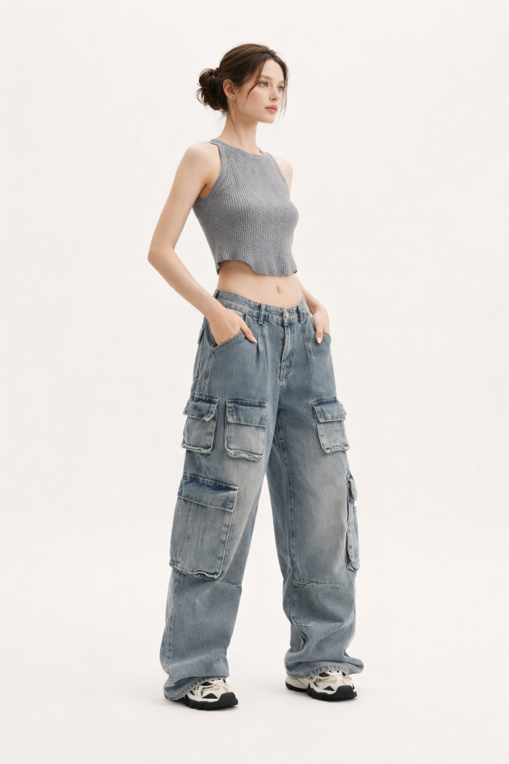 Gabriela™ | Jeans Cargo Multibolsillos