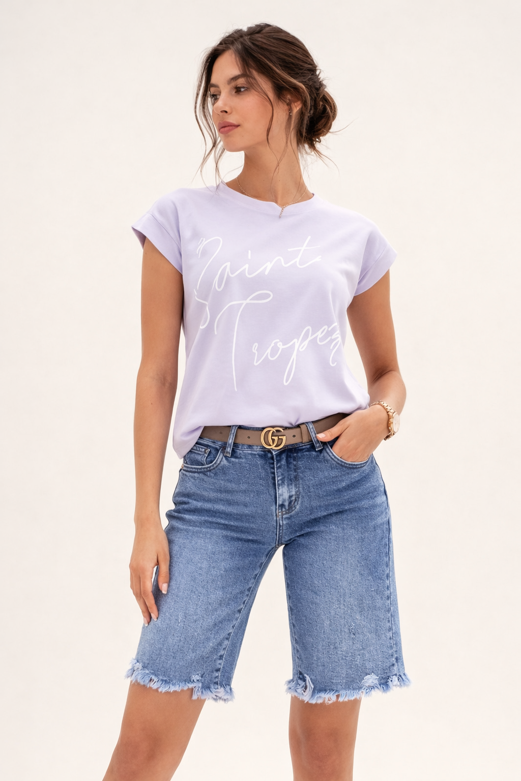 Klary™ | Short de Mezclilla Borde Irregular