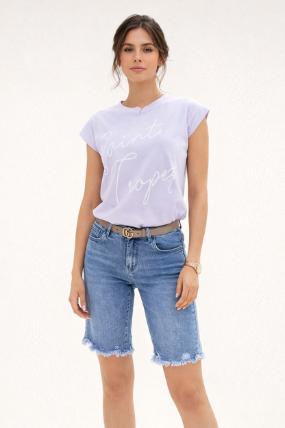 Klary™ | Short de Mezclilla Borde Irregular