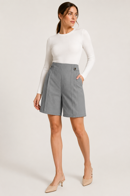 Maren™ | Short Tiro Alto con Botones Laterales