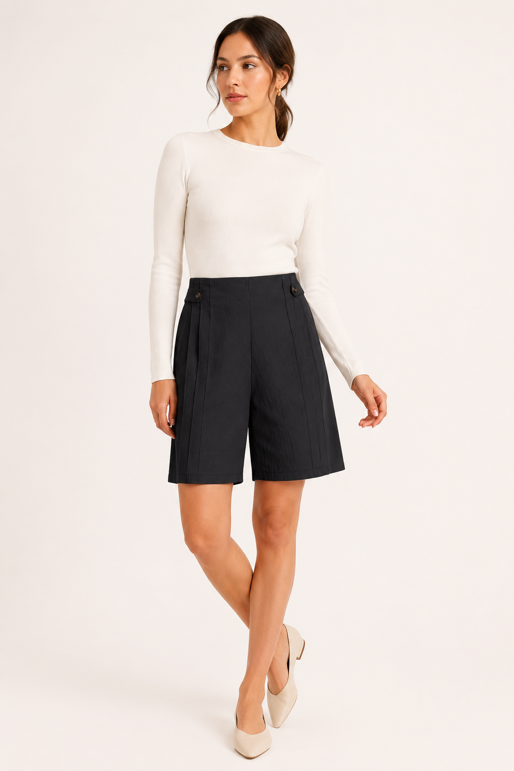 Maren™ | Short Tiro Alto con Botones Laterales