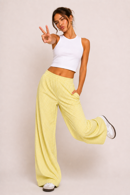 Naire™ | Pantalón de Rayas Corte Amplio