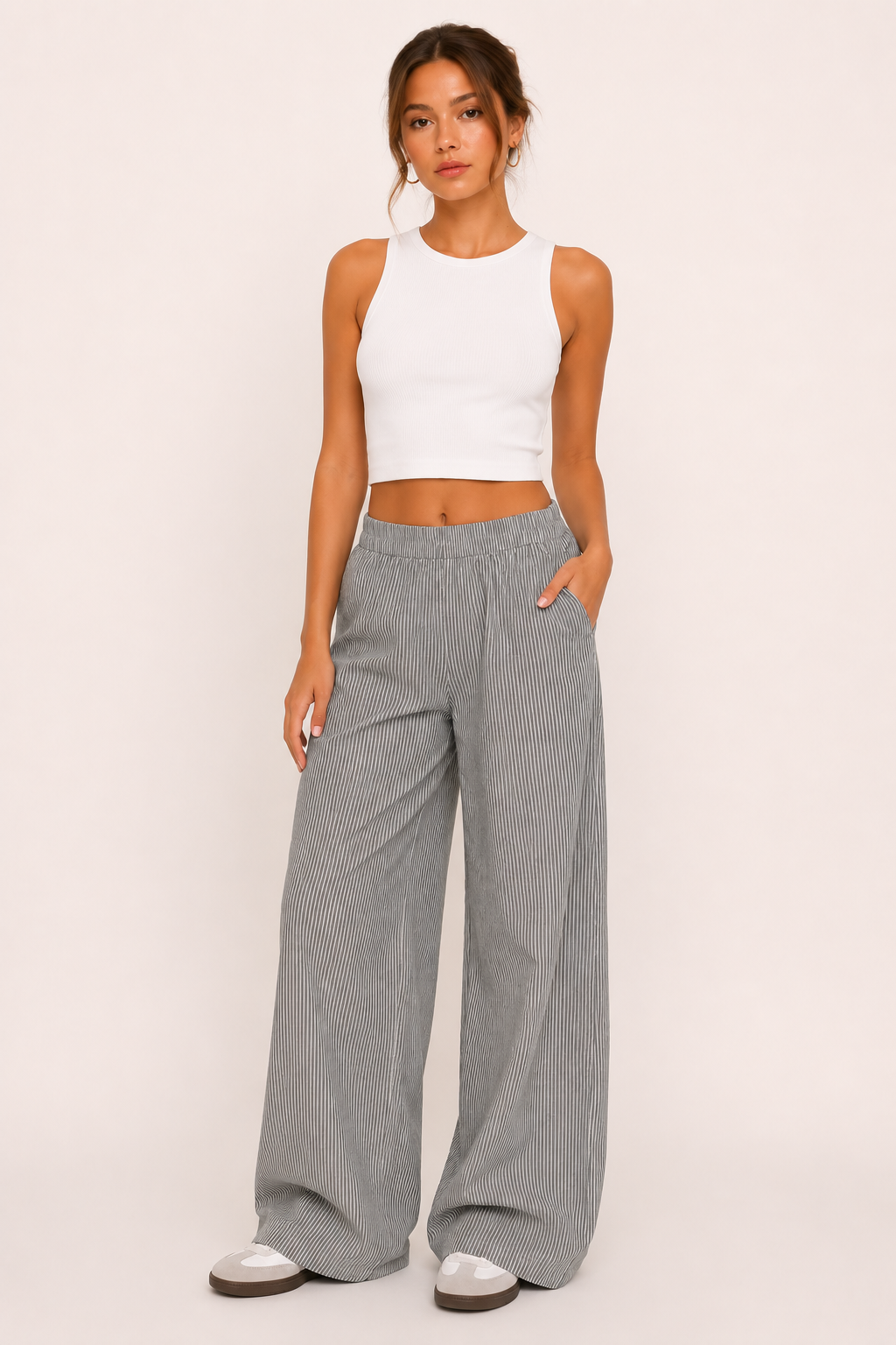 Naire™ | Pantalón de Rayas Corte Amplio