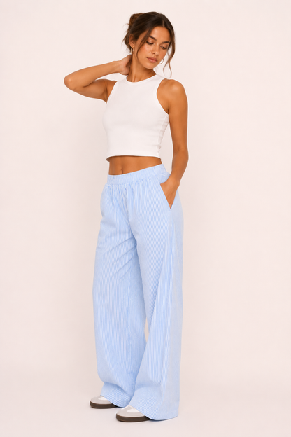 Naire™ | Pantalón de Rayas Corte Amplio