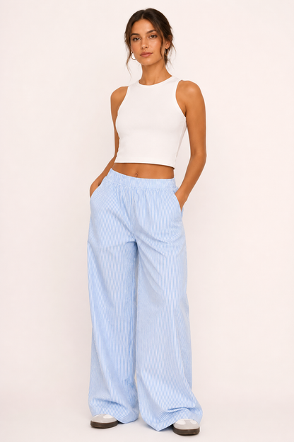 Naire™ | Pantalón de Rayas Corte Amplio