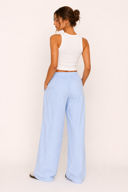 Naire™ | Pantalón de Rayas Corte Amplio