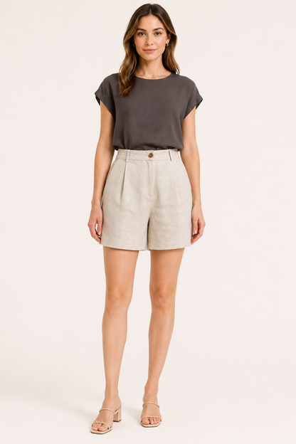 Holly™ | Short de Lino con Trabillas y Cinturón
