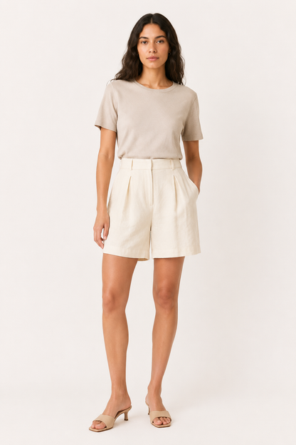 Holly™ | Short de Lino con Trabillas y Cinturón