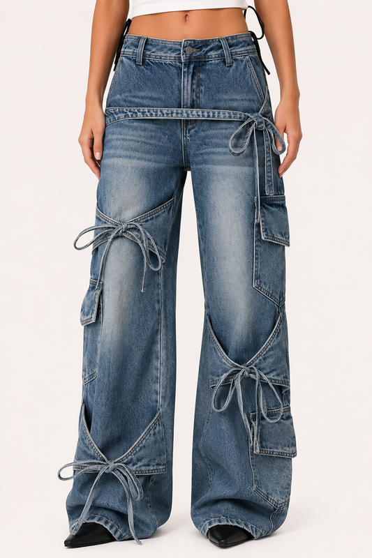 Ida™ | Vaqueros Cargo Pierna Ancha