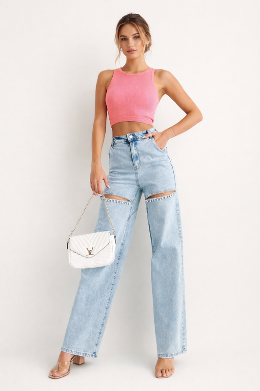 Emilia™ | Pantalón Acampanado de Tiro Alto