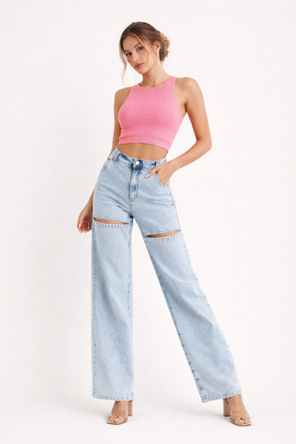 Emilia™ | Pantalón Acampanado de Tiro Alto