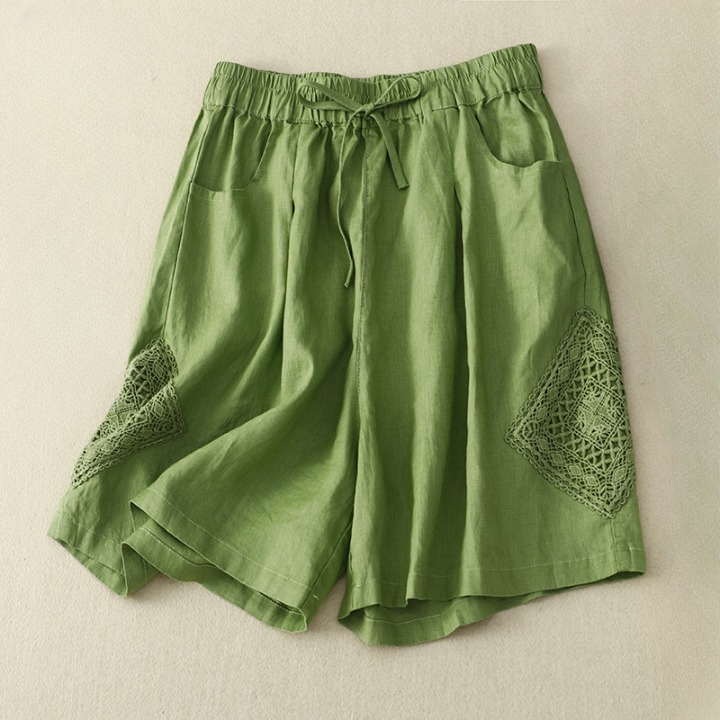 Paloma™ | Short de Lino con Bordado Lateral
