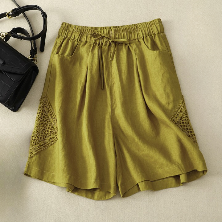 Paloma™ | Short de Lino con Bordado Lateral