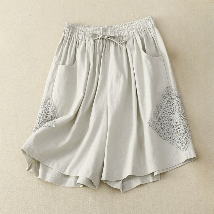 Paloma™ | Short de Lino con Bordado Lateral