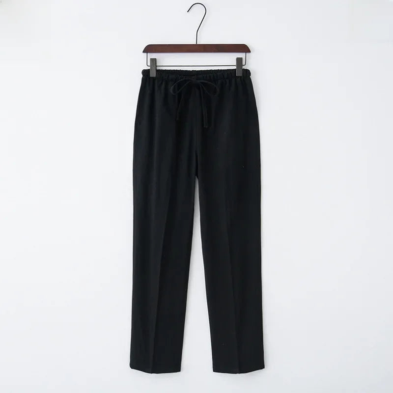 Nerea™ | Pantalón Ancho de Lino con Cordón