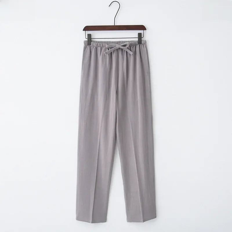 Nerea™ | Pantalón Ancho de Lino con Cordón